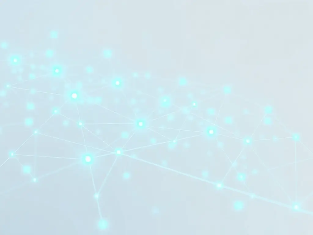 An abstract geometric illustration representing interconnected nodes and data flow, emphasizing integration and API solutions provided by SSINOVA.